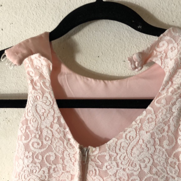 Ball Gown Flower Girl Dress with Heart Cutout light pink 5 David Bridal - Picture 3 of 10